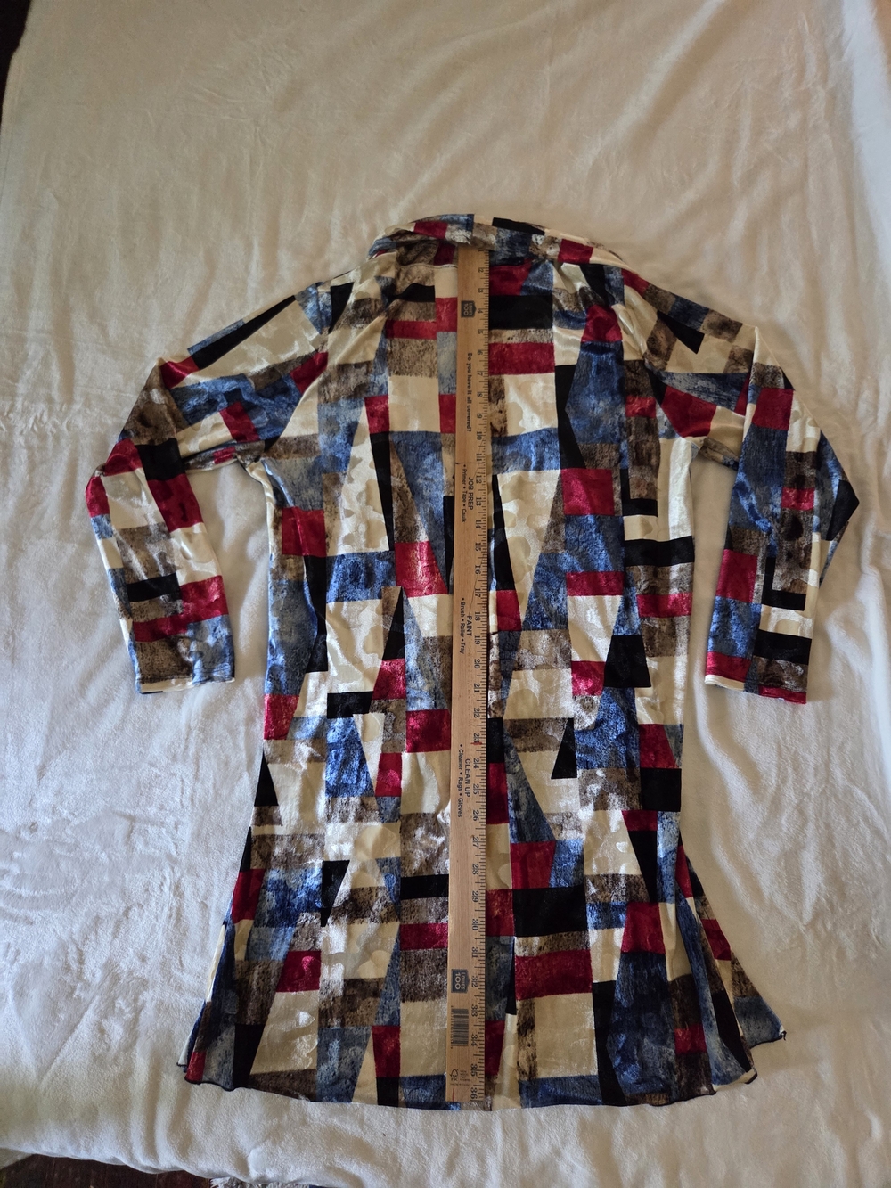 Open-Front Multi-Color Geometric Print Blazer Jacket - Picture 4 of 4